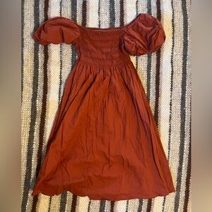 Petal & pup puff shoulder midi dress